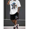 Luxury Style Teddy Bear Print Men's T-shirt Shorts Set Summer Casual Everyday Men's Short Sleeve Top Outdoor Street Men's Shorts