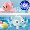 Игрушки для купания младенцев, распыляющие воду, игрушки для купания детей, электрический мяч для ванны в виде кита со светомузыкой, светодиодные игрушки для ванны