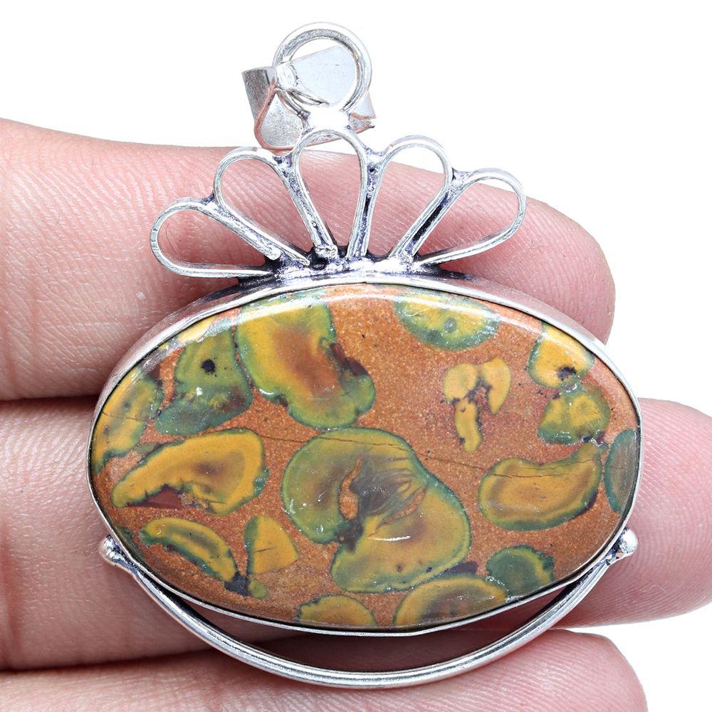 Pendant Azuboolite Gemstone Gift For Her Silver Jewelry 2"