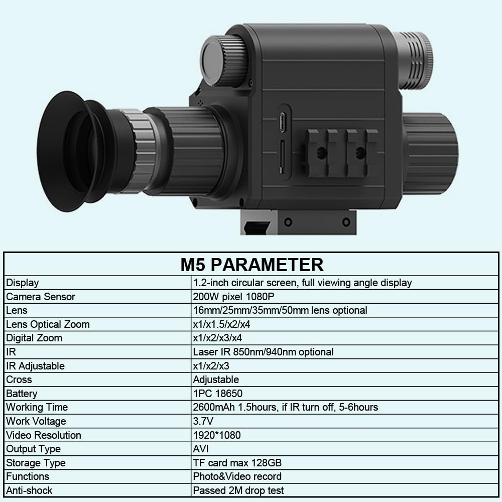 Xtahdge 4X Digital Night Vision Monocular 1080P Infrared IR Night Vision Goggles for Hunting