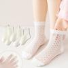 5 пар/комплект Детские сетчатые носки для девочек Весна Лето Тонкие Дышащие Носки для девочек Милые Модные Белые Кружевные носки принцессы Новые