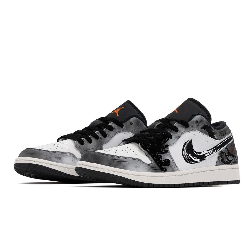 Jordan Air Jordan 1 CNY Box, Da Si Ma Low top Vintage Basketball Shoes Unisex Black White 553558-044(TeamA-S-BOX)