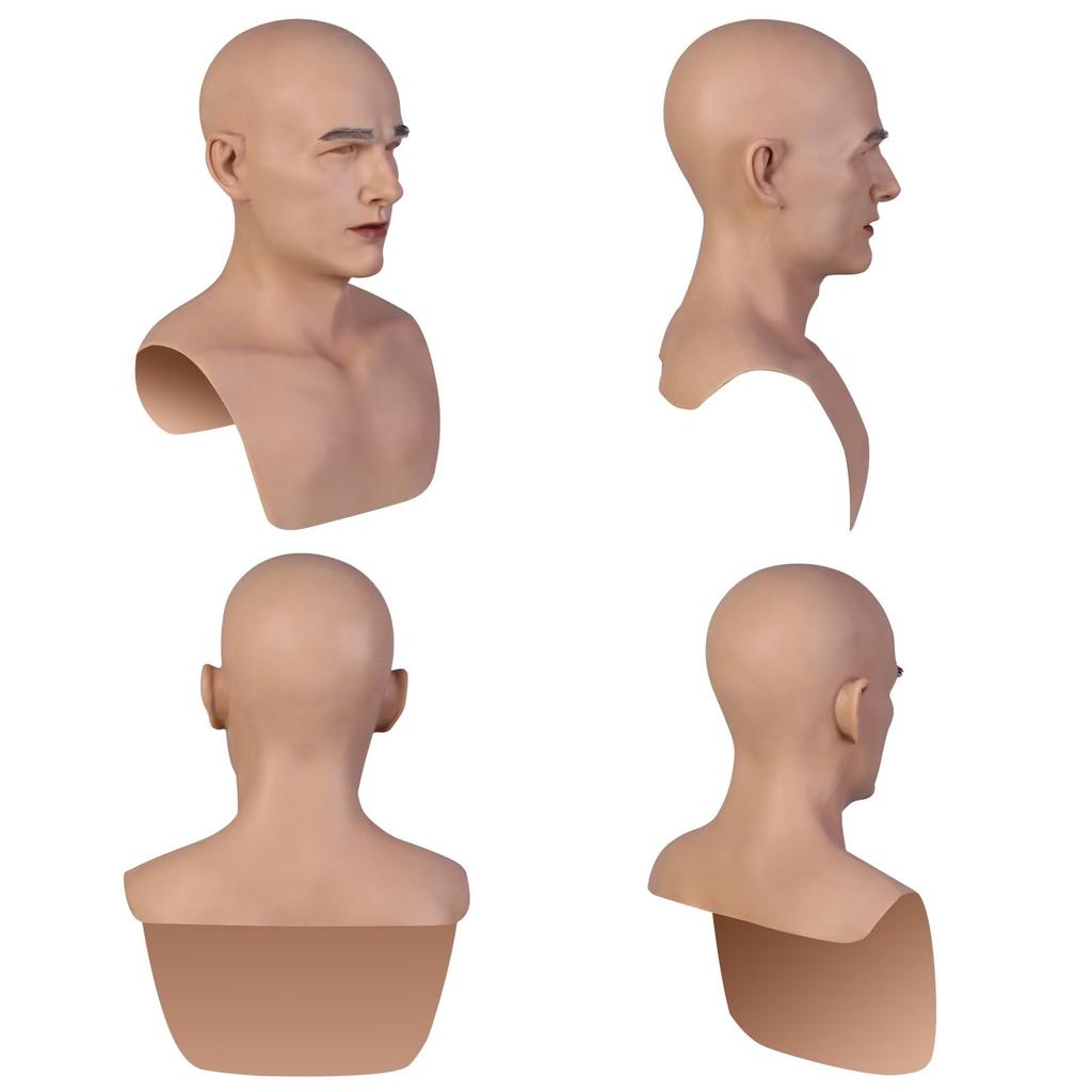 Силиконовая маска для мужского косплея [CRRCLSY] Косплей, Красавчик, Маскировка, (Азиатский желтый)