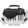 Vintage Mini Square Bag Crossbody PU Leather Bag Trendy Piano Pattern Shoulder Bag  Unisex