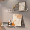 Transparent Floating Wall Shelf Self-adhesive Great Stickiness Thick Bookshelf Bathroom Living Room Ornament Picture Display