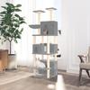 171601 vidaXL Cat Tree with Sisal Scratching Posts Light Grey 180 Cm