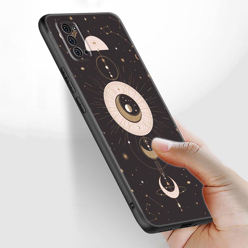 Witches Moon Tarot Mystery Totem Phone Case For Samsung Galaxy S22 Pro S21 S20 Ultra FE S10 Lite S9 S8 Plus S10E 5G Black Cover