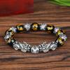 Black Obsidian Stone Bracelet Buddhism Feng Shui Six Words Pixiu Bead Bracelet Wristband Lucky Amulet Jewelry
