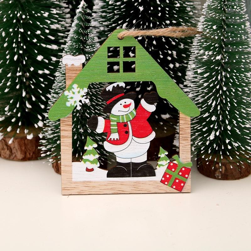 3 шт./компл. рождественские украшения, деревянные поделки, выдолбленная рождественская елка, подвесной кулон, Рождество или