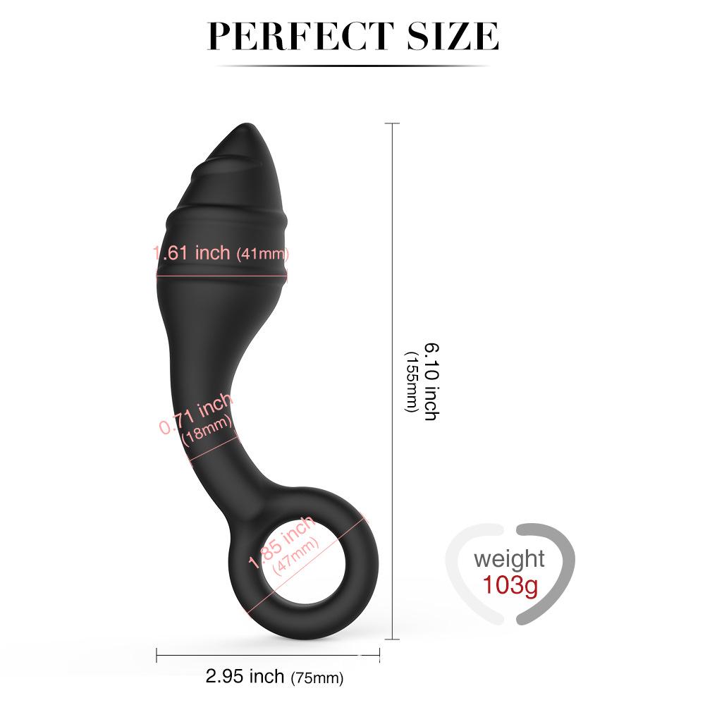 Rear Pull Ring Bead Anal Dilator for Female Masturbation and Deep Insertion