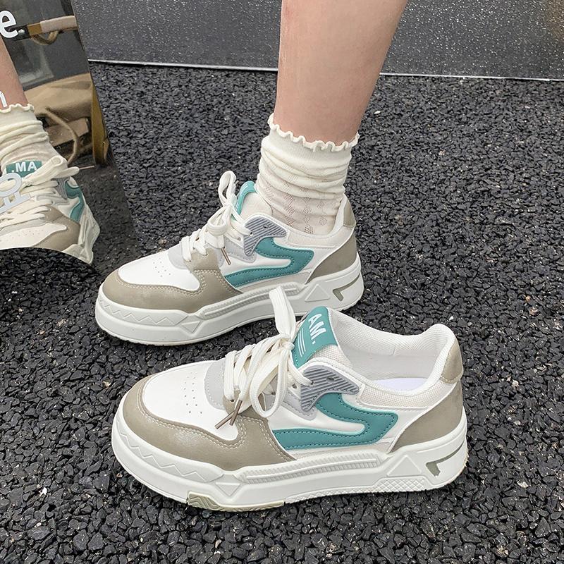 Мода 2025 Новая мода Сочетание цветов Повседневная обувь Спортивная вулканизированная обувь Модные кроссовки на толстой подошве с низким верхом