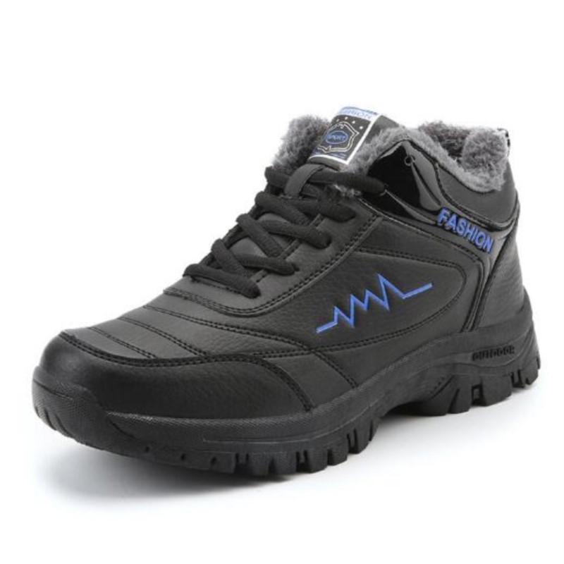 Winter Men Boots Warm Waterproof Snow Boots Male Comfortable Outdoor Walking Casual Shoes Leather Sneakers Men Shoes D584