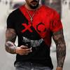 Funny XOXO Smiling Face Graphic 3D Printed Men's T-shirts Street Fashion Casual Sports Shirt Male O-Neck Oversized T-Shirt Tops