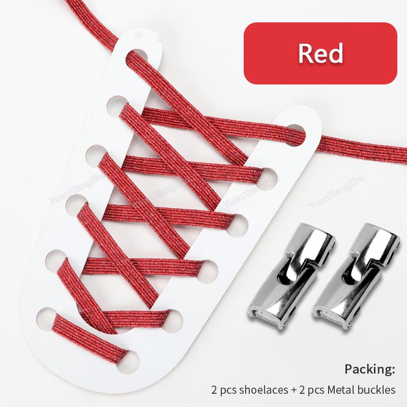 New Cross Lock Shoelaces Without Ties Rainbow Elastic Laces Sneakers Kids Adult No Tie Shoe Laces 8MM Width Flat Boots Shoelace