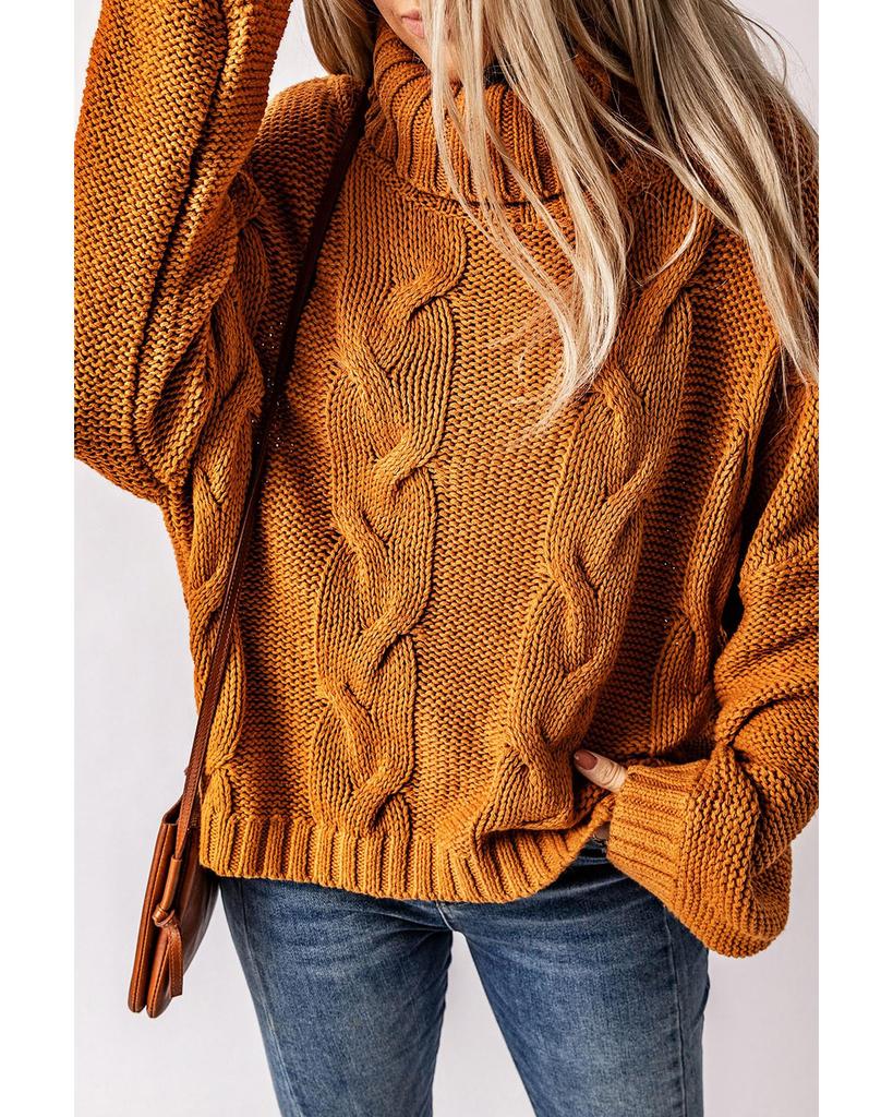 Azura Exchange Водолазка ручной вязки с косами