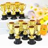 Small Size Gold Plated Trophies Plastic Material Mini Trophy Prize  Sports Competitions
