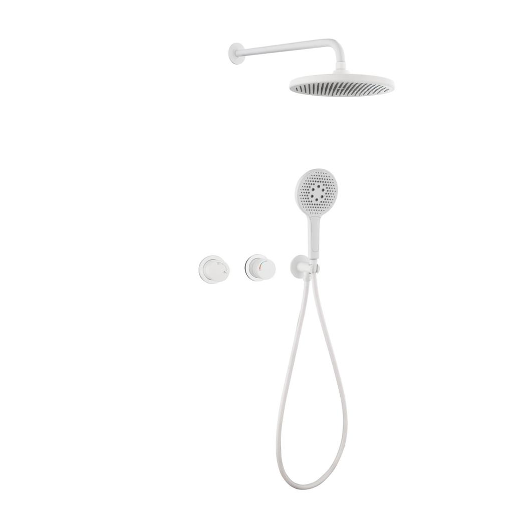 Brushed Gold Bathroom Shower Faucet Wall Mounted Grey Bathroom Shower Mixer Tap Brass Brass Bath Shower Faucet Hand shower Head