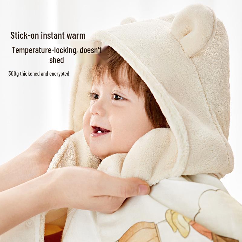 Jingqi Hooded Baby Poncho Bath Towel: Wearable, Absorbent, Newborn Bathrobe for Boys & Girls