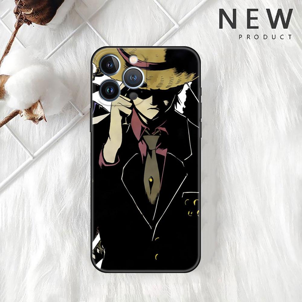 Case For Apple iPhone 11 13 14 12 Pro 7 Plus XR X XS Max 6 6S 13Pro Max Black Silicone Phone Funda Anime One- Piece