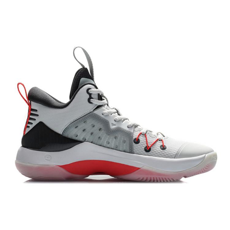 Li Ning Liren 1 Амортизирующие Скользкие Устойчивые к Истиранию Средние Баскетбольные Кроссовки Мужские Белые ABAQ059-3