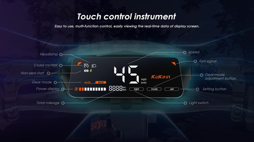 Folding Electric Scooter Kukirin G2 2025-version 800W Motor 48V 15.6Ah Battery 45km/h Max Speed 55km Range