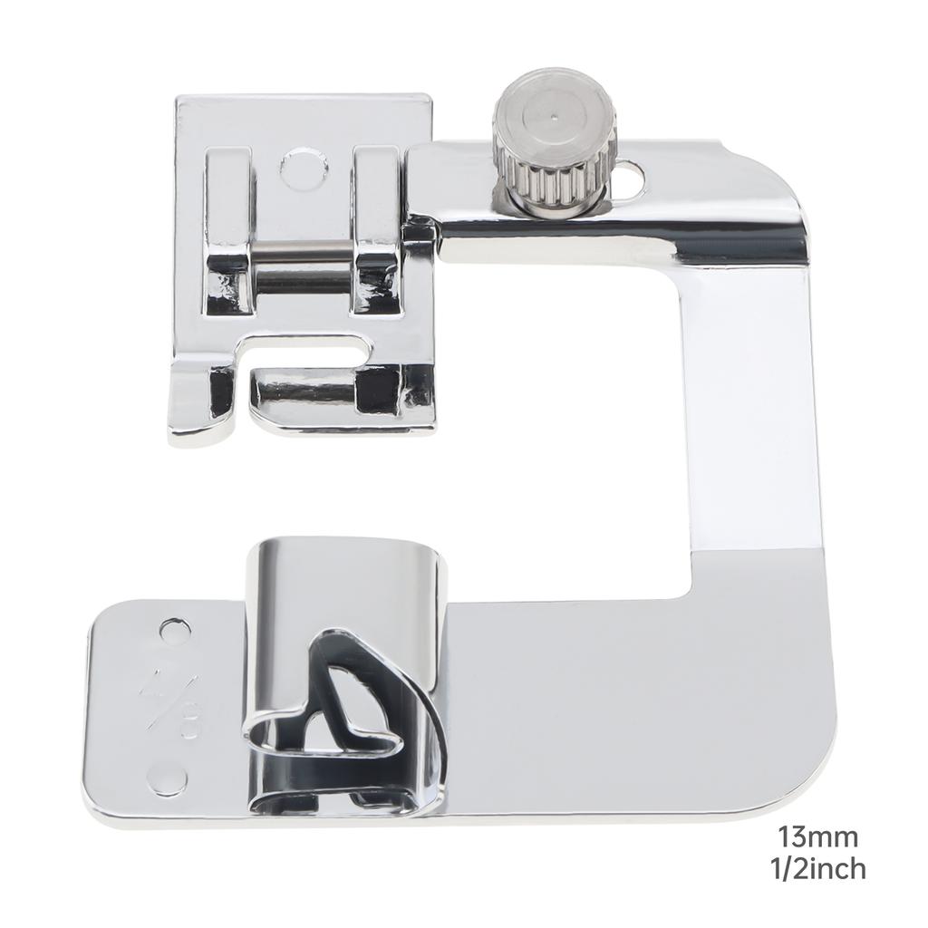 Multi-Size 1/2 3/4 1 Inch 13 19 25mm Metal Wide Rolled Hem Presser Foot Low Shank Sewing Machine