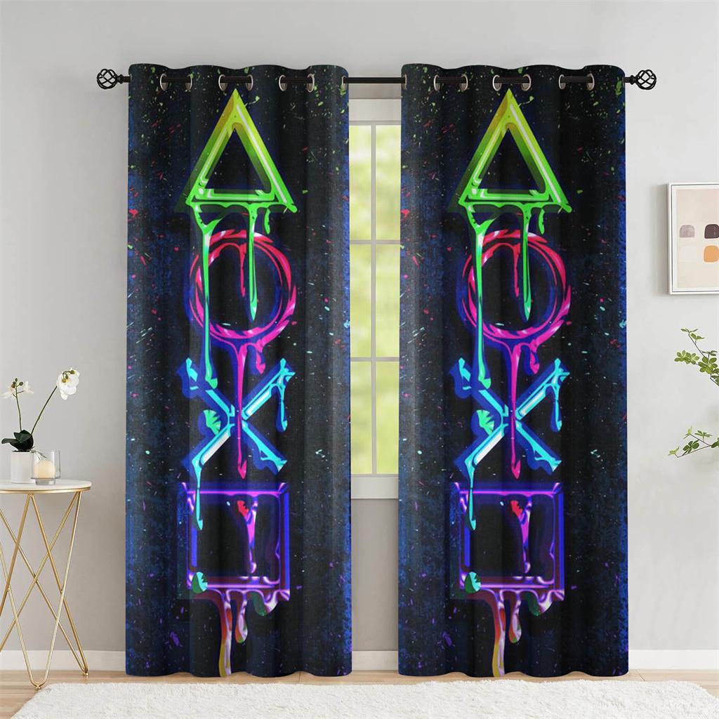 3D Printing Video Gamer Window Curtains for Boys Kids Children Bedroom Gaming Door Living Room Decor Drapes Blind Shading 2panel