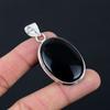 Подвеска из черного оникса с драгоценным камнем, твердая подвеска из стерлингового серебра 925 пробы, ювелирный подарок для унисекс LG-056