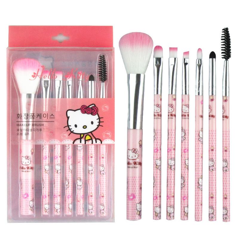 Набор кистей для макияжа Sanrio Hello Kitty для теней, тональной основы, румян. Женский набор косметических инструментов для красоты. Подарок девушке на день рождения в коробке.