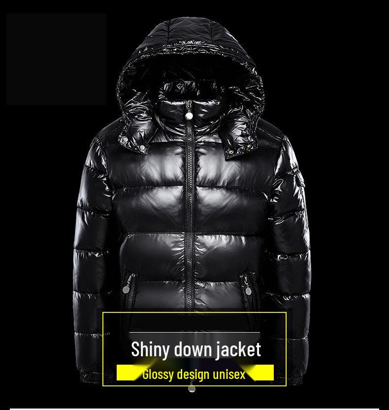 Мужская модная блестящая пуховая куртка - Новая модель, утолщенное короткое пальто