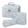 Цветочная косметичка стеганая косметичка большой вместимости дорожная косметичка набор синий набор, косметичка, 3,