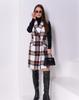 ISSA PLUS Sleeveless Wool Plaid Trench Dress