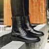 Мужские кожаные ботинки Высокие модные ботинки Мотоциклетные ботинки Ботильоны для пар Ботинки унисекс Ботинки для мотокросса Мужские ботинки Челси