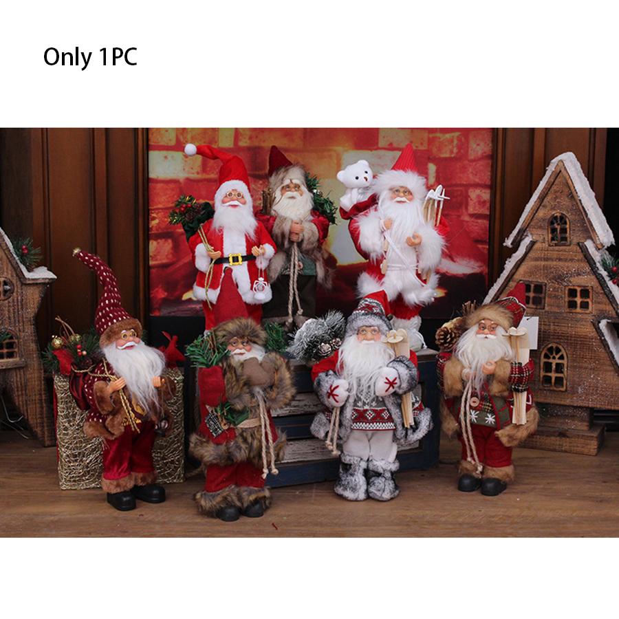 1PC 30cm Standing Santa Christmas Decorations Gift Figure