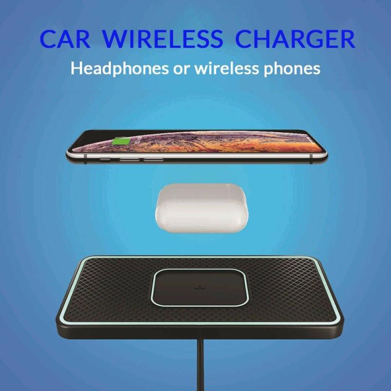 Резиновая подставка для автомобильного беспроводного зарядного устройства для быстрой зарядки 2-в-1, нескользящая, отдельный дизайн, совместимый для