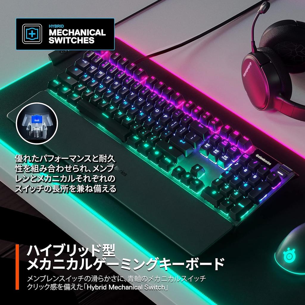 SteelSeries Gaming Keyboard Wired Hybrid Mechanical Switch Japanese Layout Equipped with Organic EL Display Apex 5 64537 [Item]