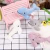 Cute Cetacean Pendant Cartoon Marine Organism Keyring Plush Stuffed Whale Keychain  Bag Hanging
