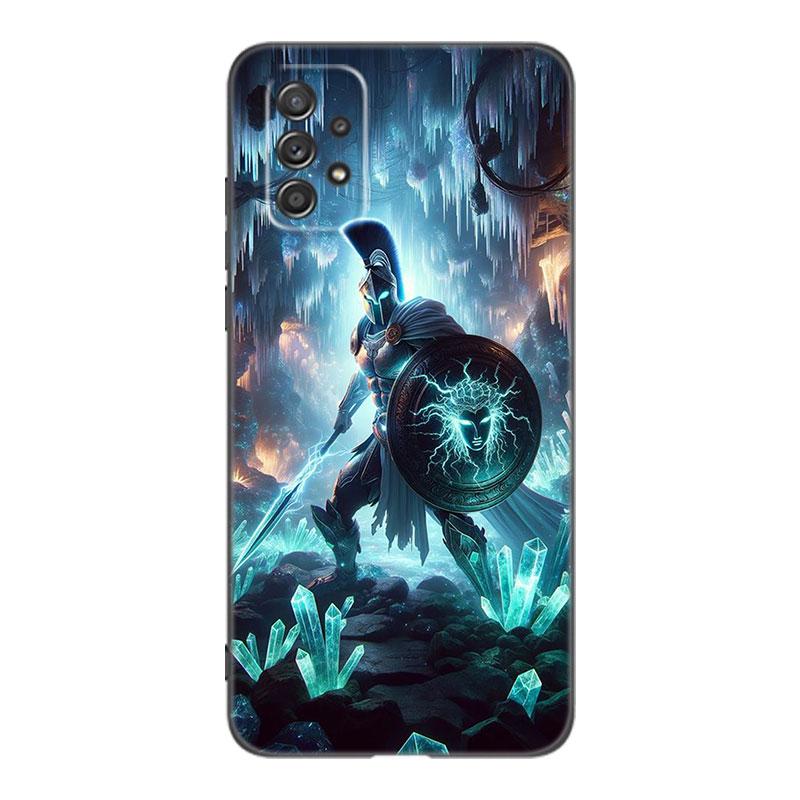Spartan Black Phone Case For Samsung A13 A22 A24 A32 4G A23 A25 A34 A35 A52S A53 A54 A55 A73 5G A12 A14 A15 A31 A33 A50 A51 A72