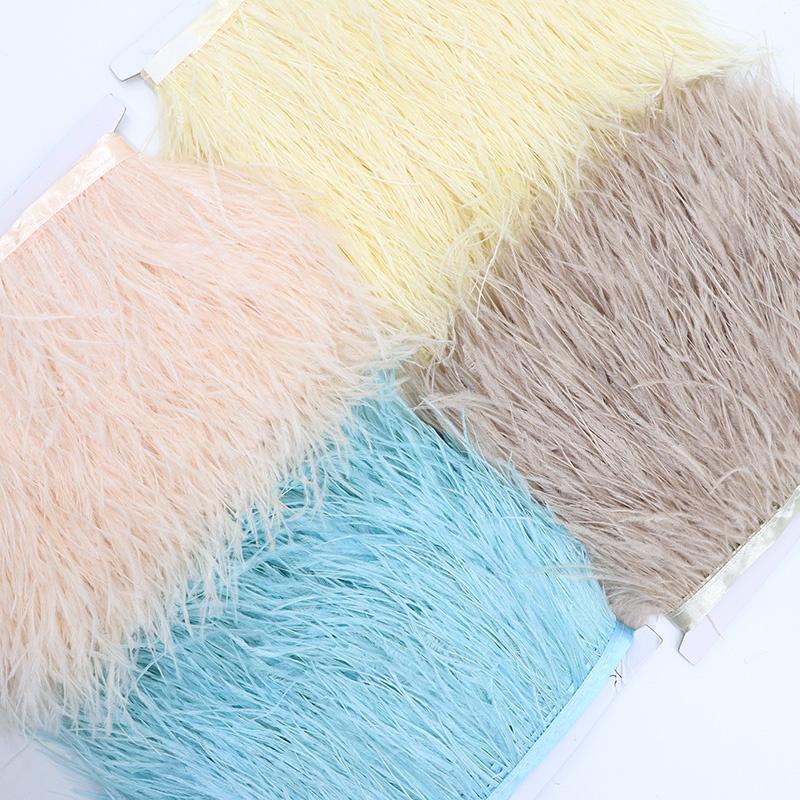 1M 8-10cm White Feathers Ostrich Plume Trim Wedding Crafts DIY Natural Feather Ribbon Sewing Party Handmade Headdress Carnival