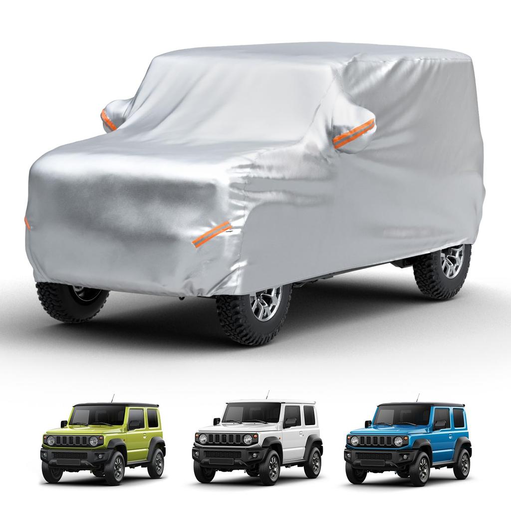 JOYTUTUS Car Cover for Suzuki Jimny and Jimny Sierra 210D Thick Car Cover with and Snowproof Reflective and a Storage Easy Jimny SIERRA JB74W Cover