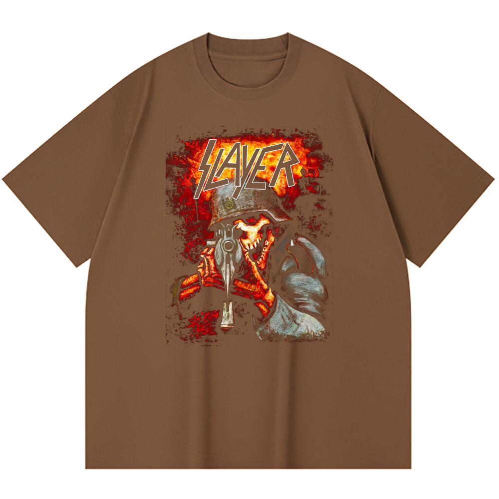 Хлопковая футболка плотностью 230 г/м² 100% Хлопок Heavy Metal Футболка с принтом рок-группы Популярная музыка Унисекс Тяжелая хлопковая футболка