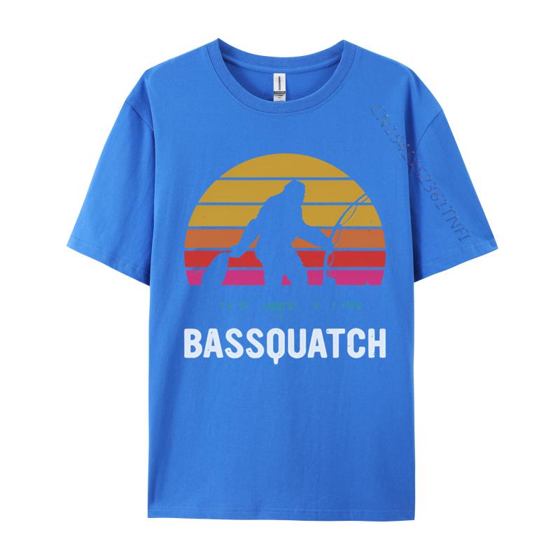 Bassquatch Bigfoot Sasquatch Fishing Tshirt Unisex Vintage Tshirts Anime Printed Tee Shirts Male Plus Size Black