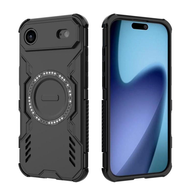 For iPhone 17 Air Magnetic Case WANLONFENG DJ Series PC TPU Phone Cover with 2Pcs Tempered Glass Film