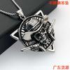 Хэллоуин Двойной Пистолет Нержавеющая Сталь Череп Кулон Личность Панк Ожерелье Винтаж Модный Мужской Ожерелье Подвеска Свитер Цепь