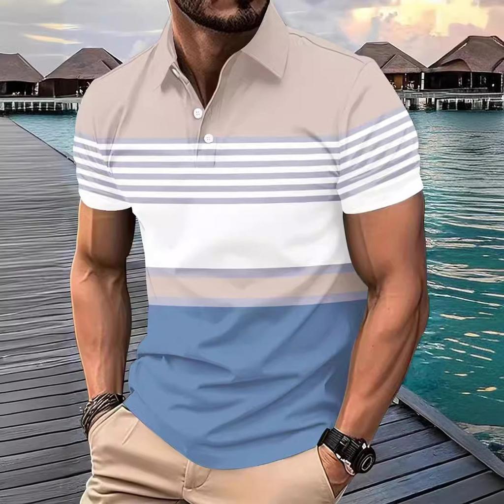 Men's Summer Leisure Culture Breathable Short Sleeved Shirt Top