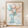 Poster Elephant On the Letter I Poster Elephant On the Letter I, 70X100 Cm, Frameless, Premium Canvas On Stretcher