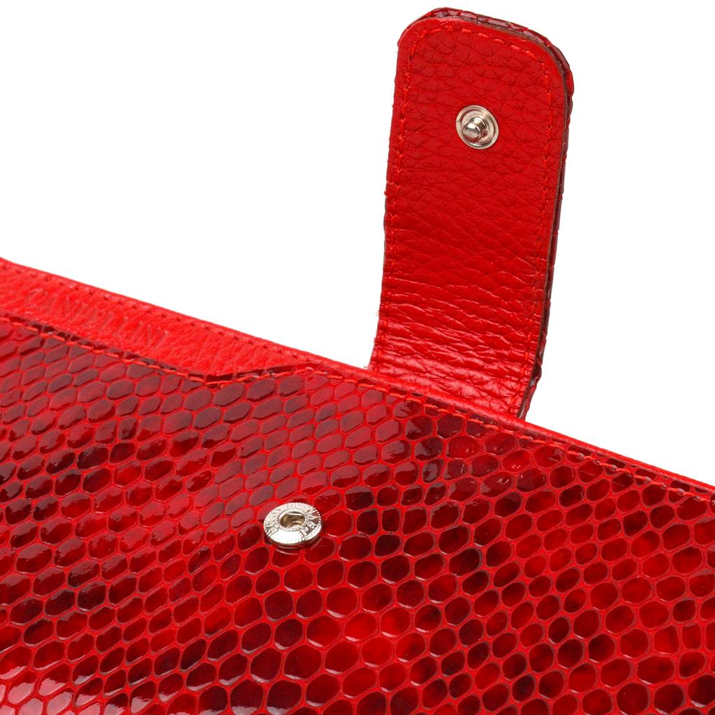 Лакированный Женский кошелек из натуральной кожи с тиснением под змею CANPELLINI Wallet 21639 Красный