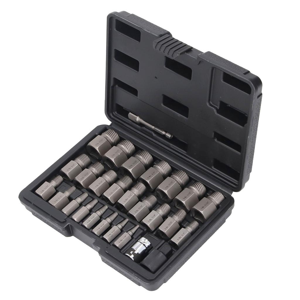 Набор из 26 предметов Экстрактор болтов Набор 3/8 дюйма Вороток Шестигранный Экстрактор сорванных болтов Набор головок