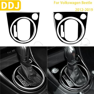 Для Volkswagen Beetle 2012-автомобильные аксессуары, черная пластиковая рамка для фортепиано, внутренняя панель передач, набор накладок, наклейка