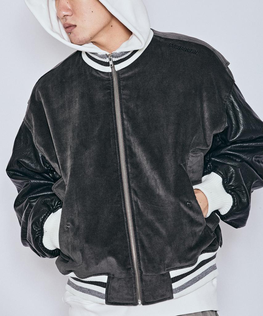 Millimillion Mudstone Velvet Blouson J13- Dark Gray